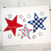 Independence Day Stars Machine Applique Design